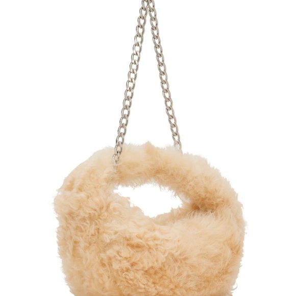 BY FAR  Baby Cush shearling top handle bag in Sable MSRP $475 Rare Find - Picture 7 of 14